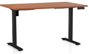 Állítható magasságú asztal OfficeTech B, 120 x 80 cm, fekete alap, cseresznye