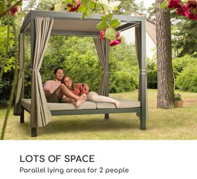 Eremitage Double XL napozóágy, 2 fő, fém váz, tető, függöny