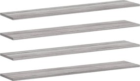 vidaXL 4 db szürke sonoma színű szerelt fa fali polc 100 x 20 x 1,5 cm