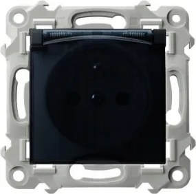 Szimpla hermetikus aljzat tűvel fekete Ospel Zafír GPH-1ZZ/m/33/d