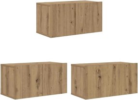 vidaXL TV szekrény garnitúra 3 pcs Barna 60 x 30 x 30 cm Faanyag
