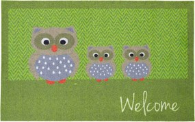 Lábtörlő Ajtó előtt Zöld Bagoly 45x75 cm