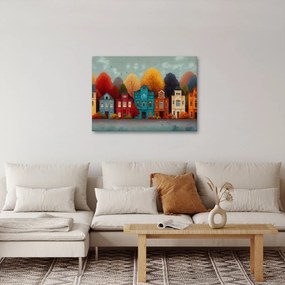Kép - Festett őszi város (70x50 cm)
