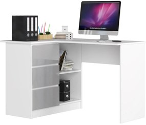 Sarok PC asztal Bodhi (fehér +  fémes fényű) (B). Akció -17%. 1068940