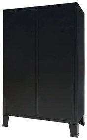 ipari stílusú fekete fém ruhásszekrény 67 x 35 x 107 cm
