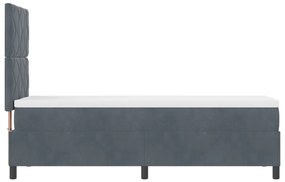 Boxspring Ágy Kárpittal és LED Világítással Sötétszürke 80x200 cm