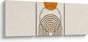 Kép - Barna ívek (órával) (90x30 cm)