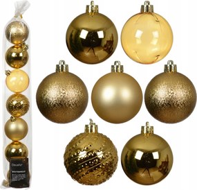 Karácsonyfadísz gömbök műanyag Arany karácsonyfára 6cm 7db