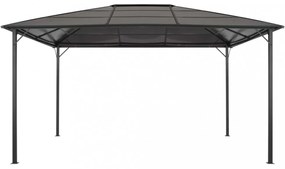 fekete pavilon alumínium tetővel 4 x 3 x 2,6 m