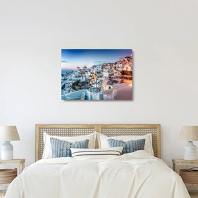 Kép - Alkonyat Santoriniban (üvegen) (70x50 cm)