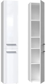 Thirassia Nel II fürdőszoba szekrény, 31x174x30 cm, fényes fehér