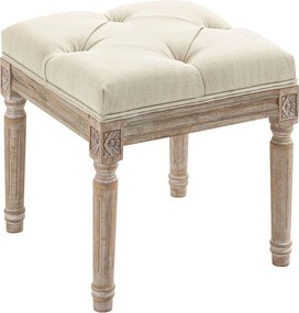 HOMCOM Ágyvégi Puff Hálószobai Pad Fából készült Lábakkal és Párnázott Ülőfelülettel 120 kg Teherbírású Előszoba Pad 40x40x43 cm Bézs | Aosom