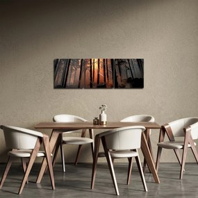 Sötét erdő képe (órával) (90x30 cm)