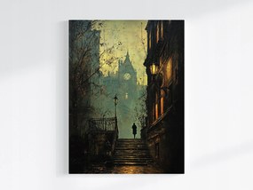 Canvas Vászonkép Sötét Utca Rejtélyes Figura Sikátor 75x100