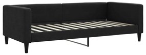 fekete szövet kanapéágy matraccal 90 x 200 cm