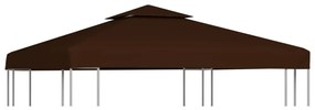 barna kétszintes pavilon tetőponyva 310 g/m² 3 x 3 m