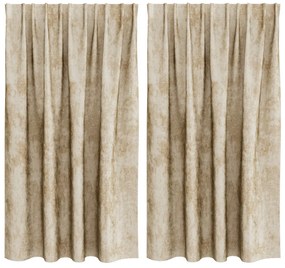 Selyemfüggöny 2 db gyűrűs függöny Krém 140x140 cm