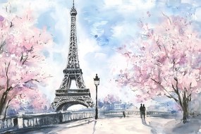 Fotótapéta Flizelina Kilátás Franciaország Párizs Eiffel-torony Tavasz 104x70,5 ragasztó