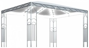 Krémszínű pavilon led fényfüzérrel 400 x 300 cm
