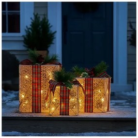 Solight 1V291 - 3 db-os LED karácsonyi ajándék szett 48xLED/3,6W/230V IP44 meleg fehér