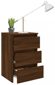 2 db barna tölgyszínű szerelt fa éjjeliszekrény 40x35x62,5 cm