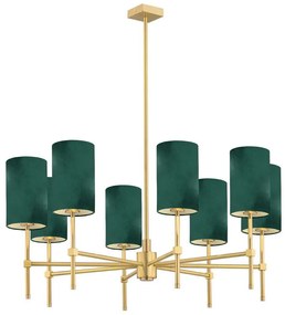 Argon 5055 - Csillár rúdon ABRUZZO 8xE14/7W/230V sárgaréz/zöld