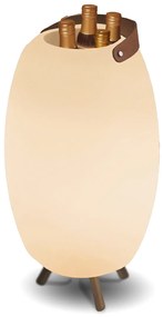 Állólámpa fehér 72,5 cm, beépített LED-del és hangszóróval, RGB fényerőszabályozóval, IP44, távirányítóval - Apolo