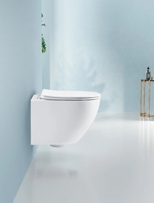 Cerano Verde, függő WC csésze Peremless 490x360x370 mm + UF wc ülőke, fehér fényes, CER-CER-417341