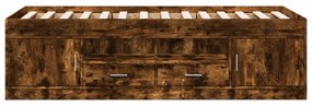 füstös tölgy kanapéágy fiókkal matrac nélkül 100x200 cm