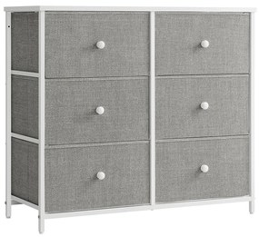 Komód fiókos tárolókkal HESTO 80x71 cm, fehér/szürke