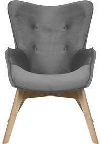 Szürke bársony fotel Niko – Ropez