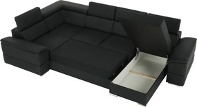 Ülőgarnitúra, sötétszürke, jobbos kivitel, SEGORIA ROH U