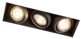 Modern intelligens süllyesztett spotlámpa fekete keret nélküli 3 GU10 Wifi-vel - Oneon 3