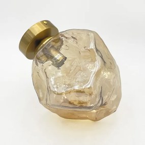 Mennyezeti lámpatest CRISTAL 1xE14/15W/230V sárgaréz/füstös bézs