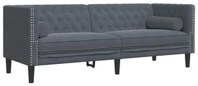 Chesterfield kanapé Sötétszürke 194 x 74.5 x 70.5 cm Bársony