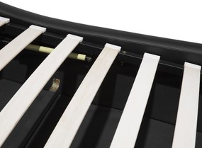 Fekete műbőr ágyneműtartós franciaágy 180 x 200 cm AVIGNON Beliani