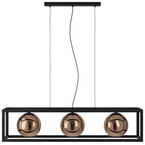 Eglo 390091 - Csillár zsinóron CORDOBA 3xE27/40W/230V réz/fekete