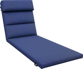 Outsunny Pihenőszék Párna 196x63x6 cm Pamut Pihenőmatrac Vízlepergető Anyagú Ülő- és Hátpárnával Kert, Terasz, Erkély Részére Sötétkék | Aosom