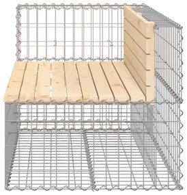 tömör fenyőfa gabion kerti pad 122x71x65,5 cm