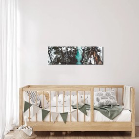 Kép - hegyi folyó télen (órával) (90x30 cm)