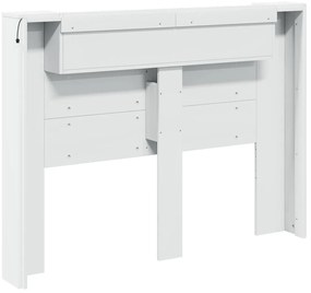 Fejtámla LED -es lámpákkal Fehér 140 x 16,5 x 103,5 cm Faanyag