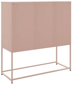 rózsaszín acél magasszekrény 100,5 x 39 x 107 cm