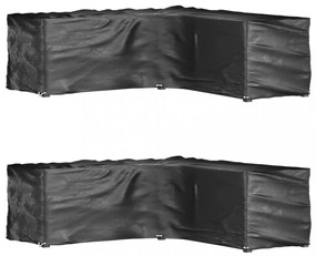 2 db L-alakú kerti bútorhuzat 16 fűzőlyukkal 285x285x90 cm