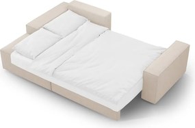 Bézs buklé kinyitható sarokkanapé (bal oldali) Jodie – Micadoni Home