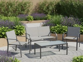 Kerti LOUNGE szett székekkel, paddal és asztallal, szürke