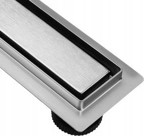 Alacsony Vízelvezető Csatorna Rozsdamentes Acélból (SS304), Nagy Áteresztőképesség, 90cm, Ezüst