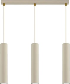 Brilagi - Kábelre függesztett csillár TUBE 3xGU10/15W/230V bézs/arany