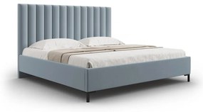 Világoskék kárpitozott ágyneműtartós franciaágy ágyráccsal 200x200 cm Casey – Mazzini Beds