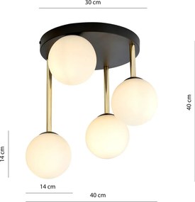 Emibig modern mennyezeti lámpa dolce fehér fekete arany emi1260/4