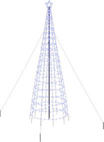 vidaXL LED Karácsonyfák talajráccsal 800 LED-del Kék 400 cm Vas